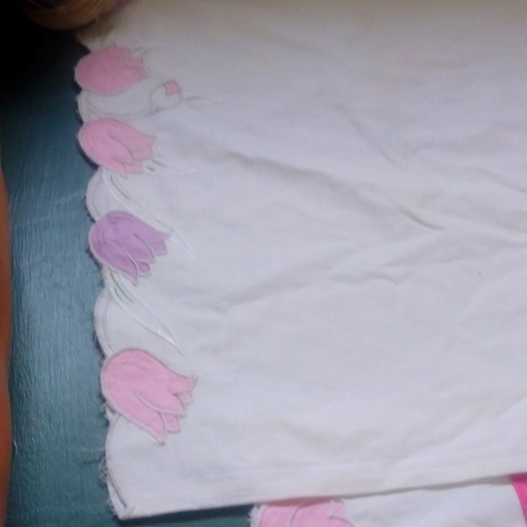 (2) Vintage Floral Pink N Lavender Trimmed Lg Cotton Pillowcases - Picture 4 of 10